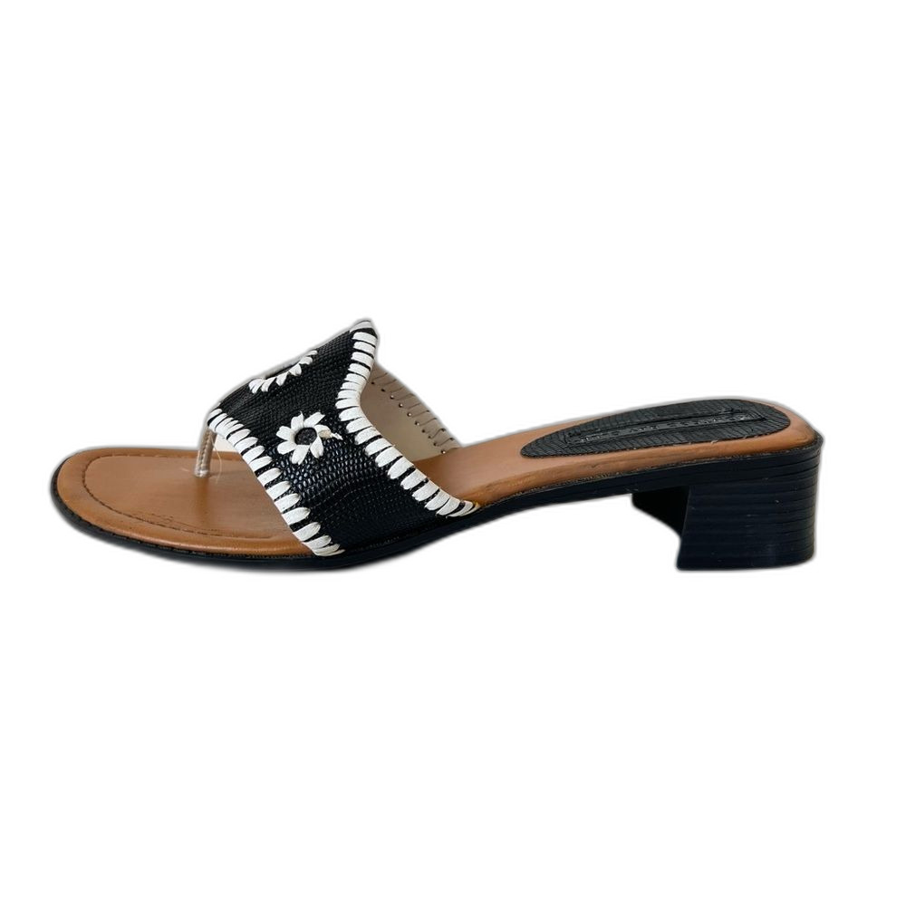 Montego Bay Club Women's Black and White Boho Southwestern Sandals Size 8.5 - Picture 2 of 14